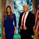A newly unveiled wax figure of first lady Melania Trump stands next to a wax figure of her husband US President Donald Trump at Madame Tussauds in New York City.